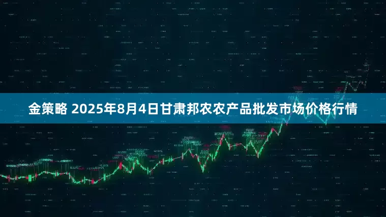 金策略 2025年8月4日甘肃邦农农产品批发市场价格行情